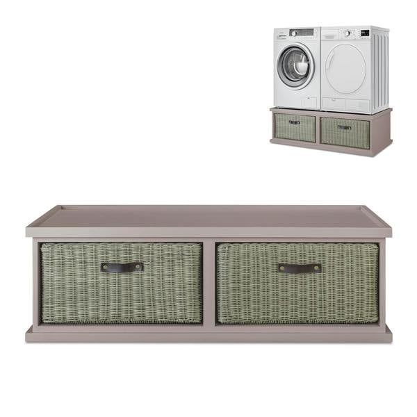 Statement Furniture Tetbury Washing Machine and Dryer Stand, Double Appliance Pedestal with Storage