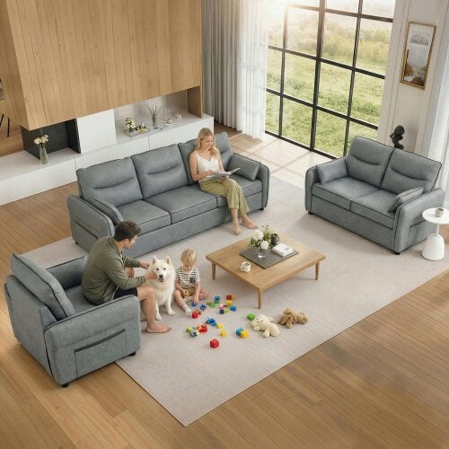 Wyld Haus Pamazi Grey Faux Leather Accent Armchair