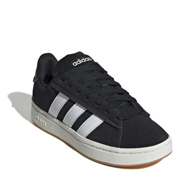 Adidas Womens/Ladies Grand Court Alpha Leather Cloudfoam Trainers - Black/White/Gum - 