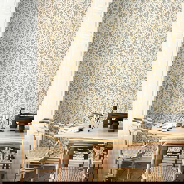 Hoopla Walls Botanical Leaves - Stone & Sand 10m Wallpaper