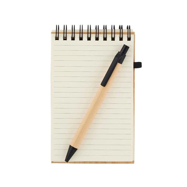 MidOcean Sonorabam Bamboo A6 Notebook & Pen - Black - 