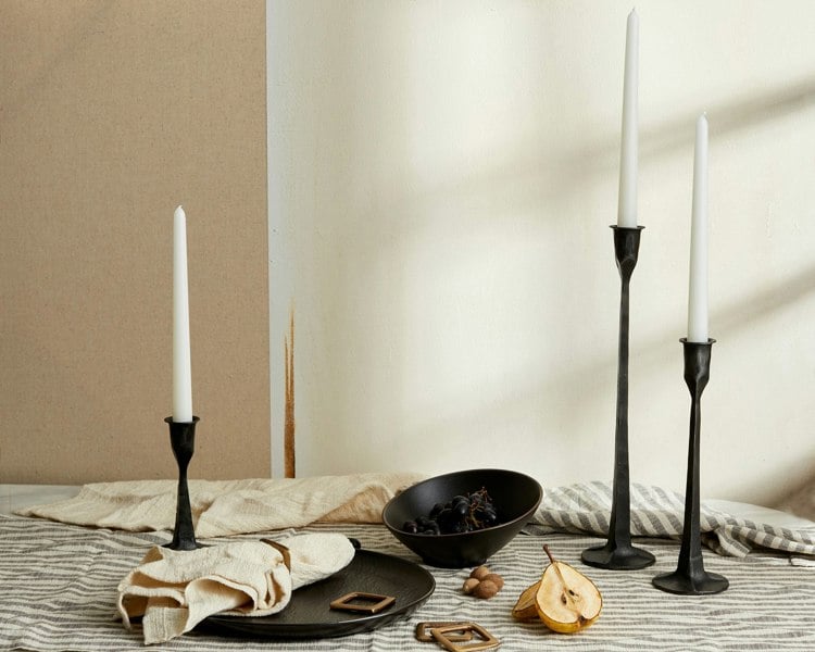 Rustic Black Iron Candle Holders Set What a Host Home