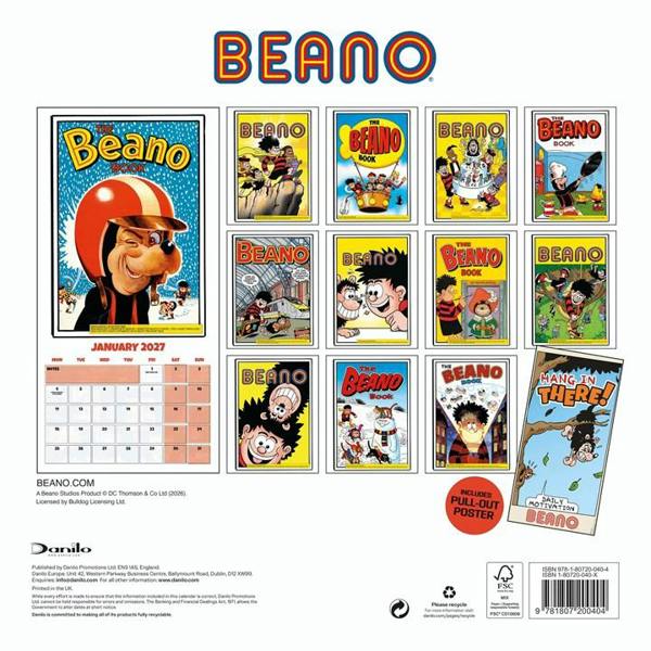 Beano The Beano Calendar 2027, Wall Calendars, Month To View, Humour, Gift