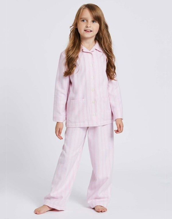 Children's Brushed Cotton Pyjama Set – Westwood Pink Stripe - British Boxers