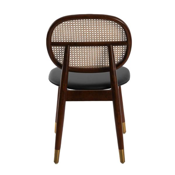 Angel Cerdá Rattan and Black Leatherette Chair 4093