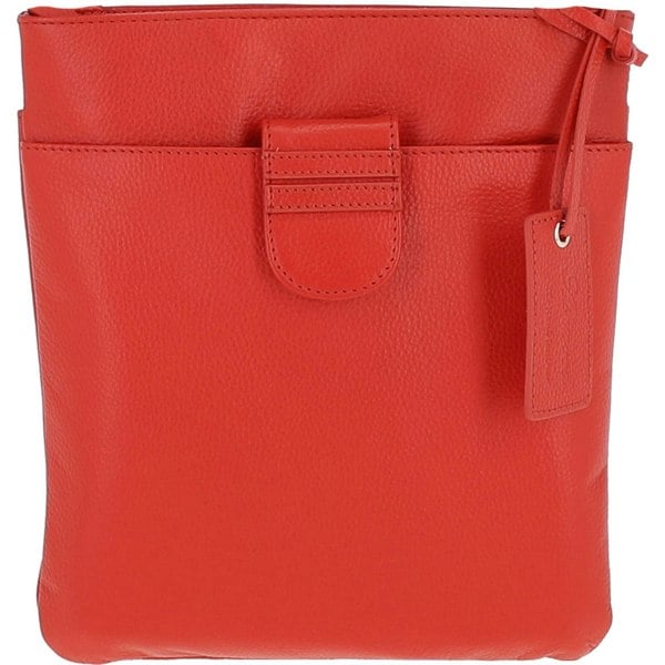 Womens Small Zip Top Leather Cross Body Bag: TAB