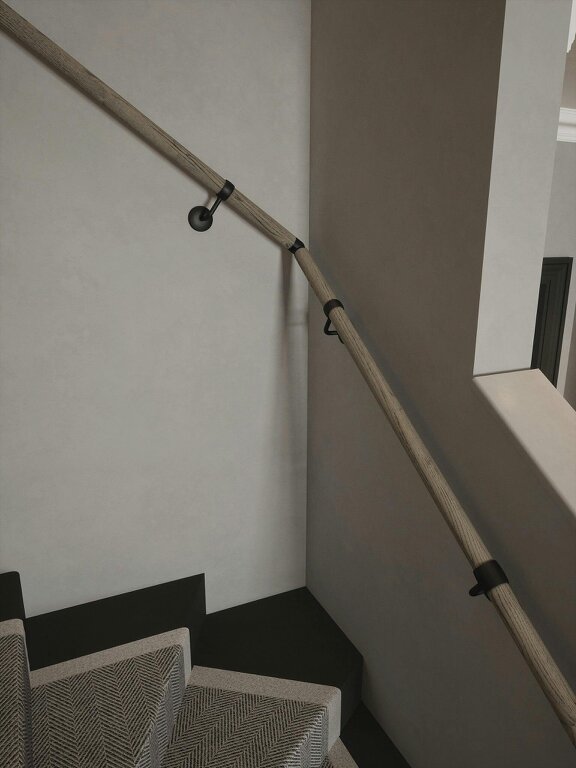 Handrails Direct Wappenbury Grey Straight Flight Handrail