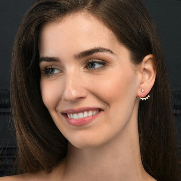namana Gold Plated 925 Sterling Silver Ear Jacket Earrings for Women
