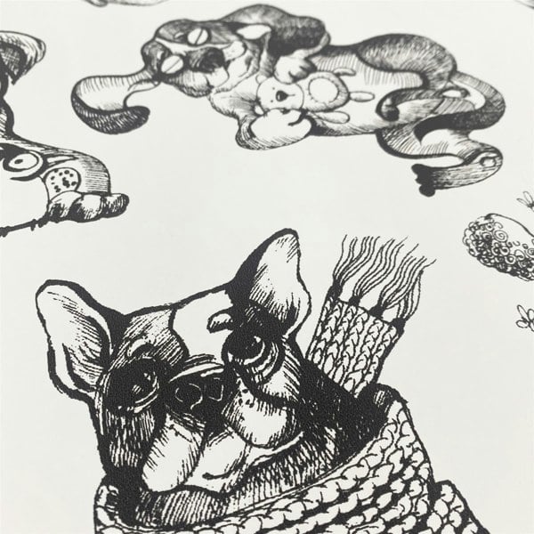 Muriva Pooches White Wallpaper
