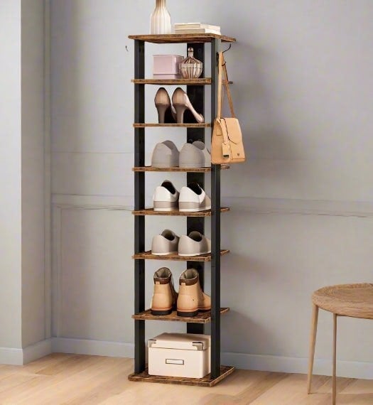 Modcraft 8 Tier Shoe Rack - Tall and Narrow with Vertical Storage