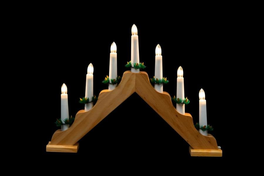 25cm Christmas Nativity LED Candle Bridge with 7 Candles, Pine Effect and Inline Switch image 7