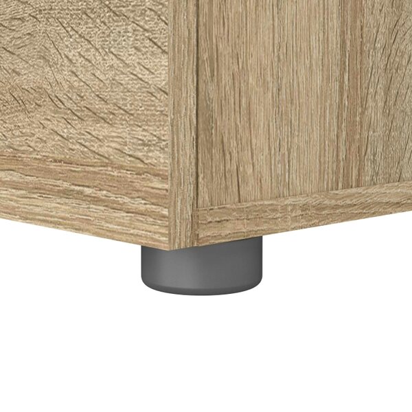 Wyld Haus Daejeon Natural Oak Effect Wood Bedside Table 2 Drawers
