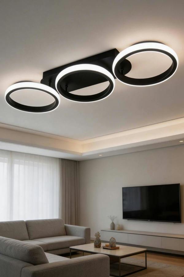Modern LED Three-Ring Ceiling Light