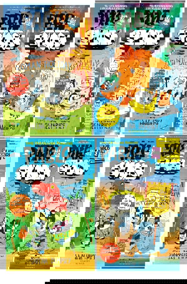 Pablo and Splash Graphic Novel Series by Sheena Dempsey 4 Books Set (Pablo and Splash, Frozen in Time, Roman Holiday, Castle Quest: World Book Day)