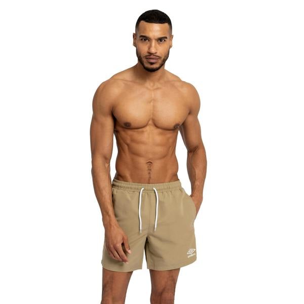 Umbro Mens Taped Swim Shorts - Khaki - 
