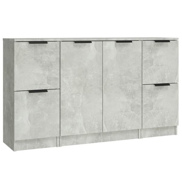 Berkfield Sideboards 3 pcs Concrete Grey Engineered Wood