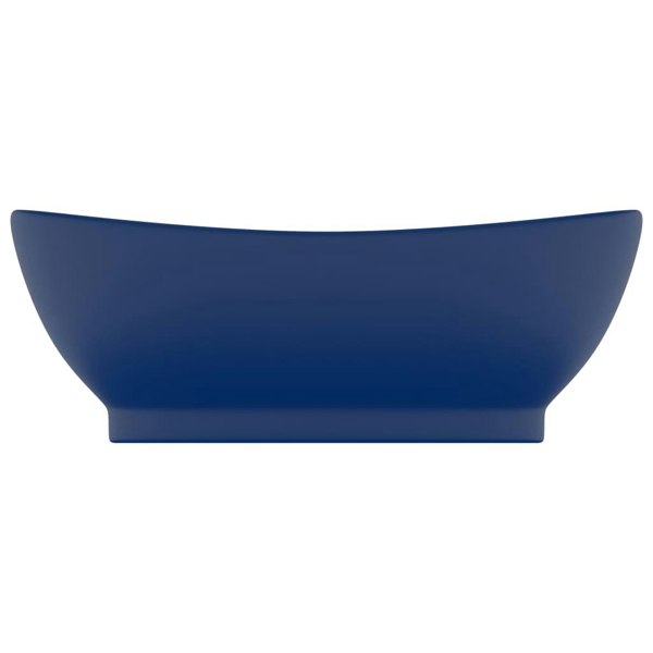 Berkfield Luxury Basin Overflow Oval Matt Dark Blue 58.5x39 cm Ceramic