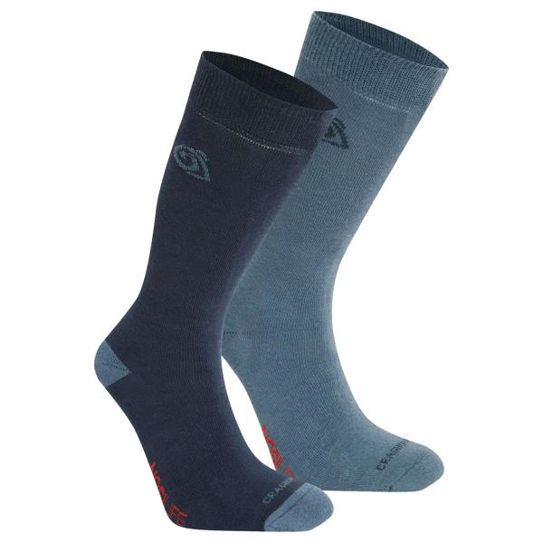 Craghoppers Unisex Adult Insect Repellent Socks (Pack of 2) - Blue Navy/Blue Stone - 