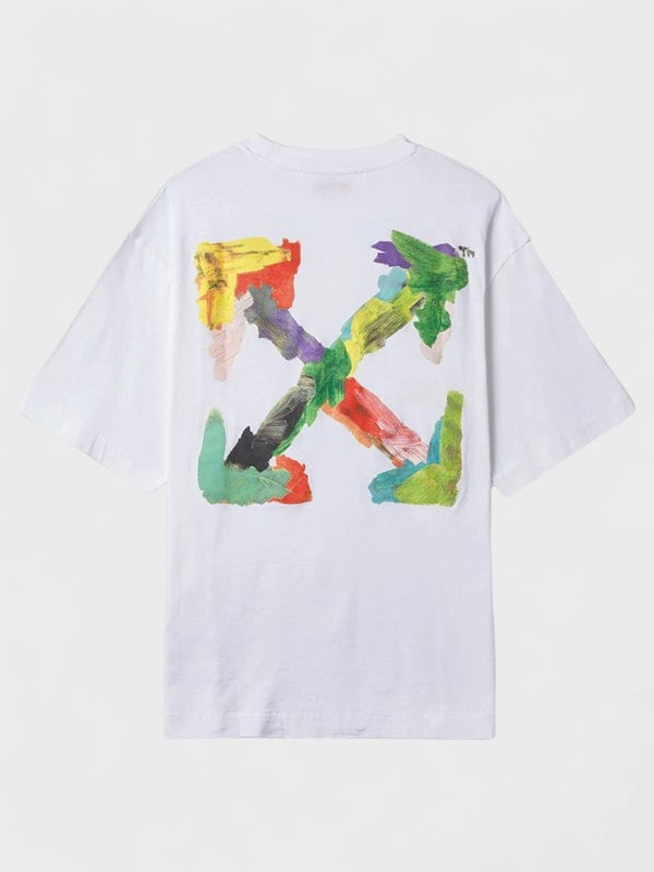 Off-White Brush Arrows Short Sleeve T Shirt White Multi