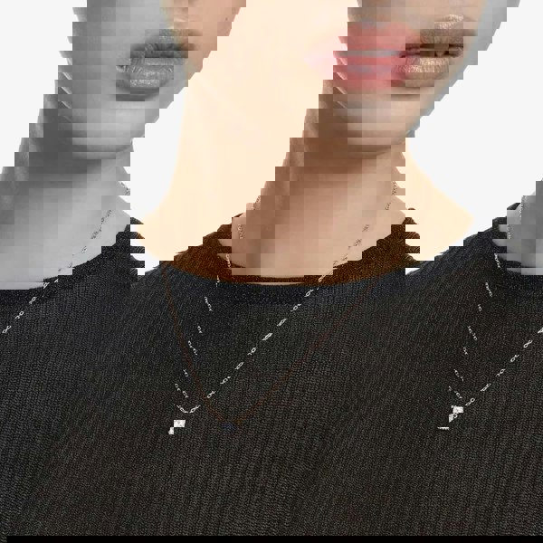 Swarovski Stilla Rose Gold Tone Plated Square Cubic Zirconia Necklace 5701904