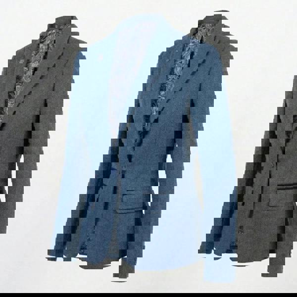 TruClothing IMW-01 - Women's Blue Tweed Herringbone Blazer Waistcoat