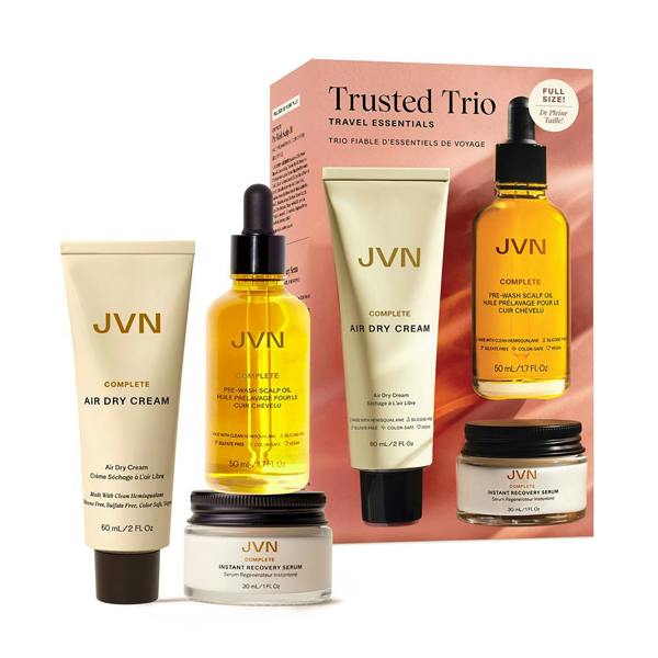 JVN Trusted Trio by JVN for Unisex - 3 Pc 1.7oz Complete Pre Wash Scalp Oil, 1oz Complete Instant Recovery Serum, 2oz Complete Air Dry Cream