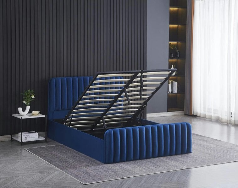Kosy Koala Ottoman Storage Bed blue 4ft Double velvet bed gas lift up Storage Bed bedroom furniture