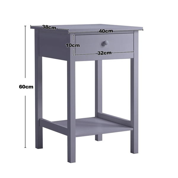 Living and Home White Storage Side Table With Single Drawer