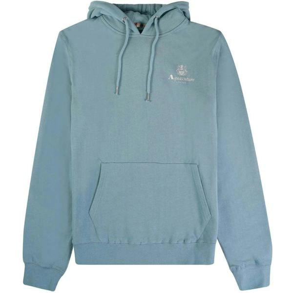 Aquascutum Mens Active Small Logo Hoodie - Light Blue - 
