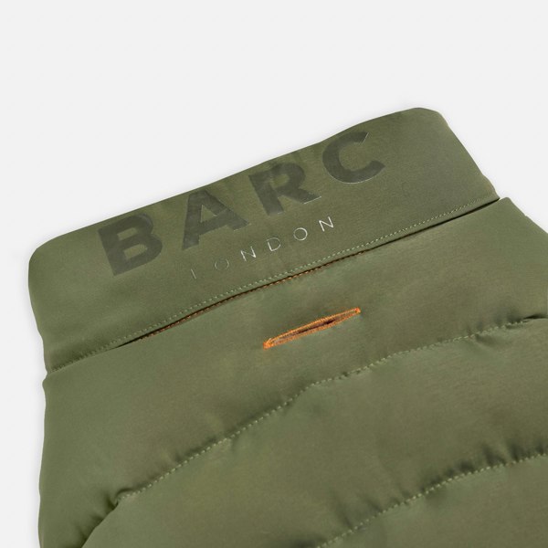 Barc London Reversible Dog Puffer Jacket - Coral & Khaki Green