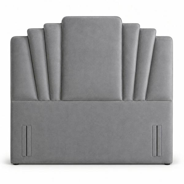 Great British Beds Harry Art Deco Headboard - Silver Plush