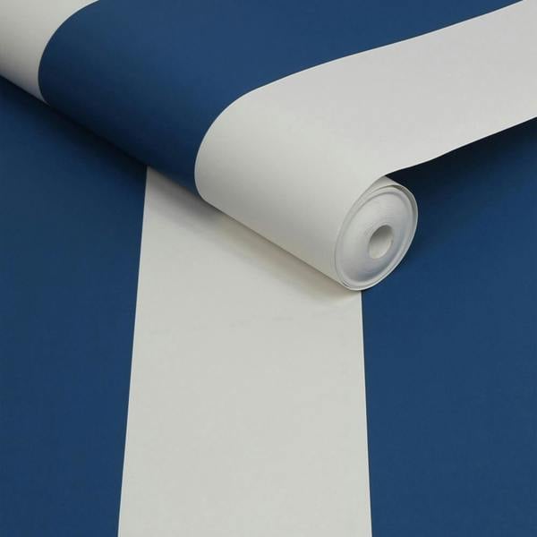 Joules Harborough Stripe Wallpaper - Coast Blue - 10m