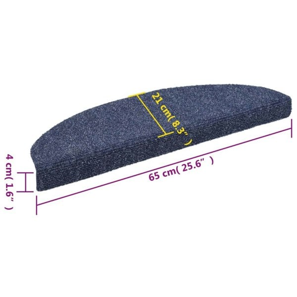 Berkfield Self-adhesive Stair Mats 10 pcs Blue 65x21x4 cm Needle Punch