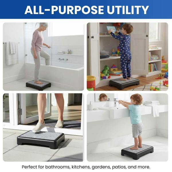 MY DIY PROFESSIONAL PRODUCTS My DIY Door Step Stool, 50 x 43 x 10 cm Supports 150kg Non-Slip Step Stool & Mobility Aid for Elderly & Children