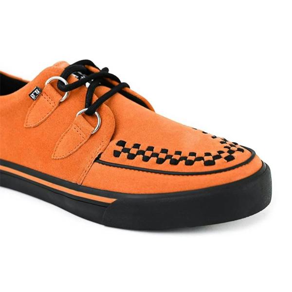 TUK Footwear TUK Pointed Creeper Sneaker Orange Cow Suede Platform Shoes - A9182