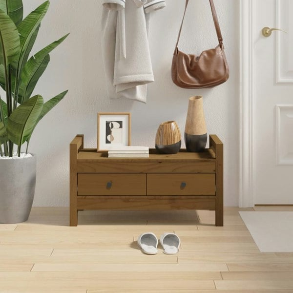 Berkfield Hall Bench Honey Brown 80x40x43 cm Solid Wood Pine