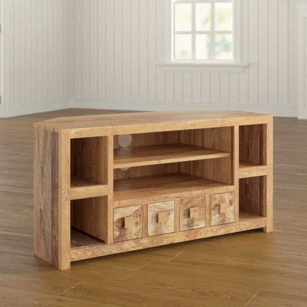 IH Design Logan Light Mango Corner TV Unit