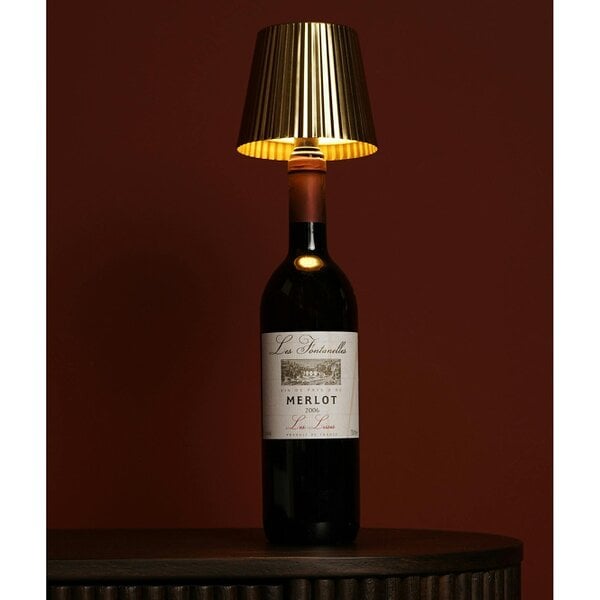 Hestia Wine Bottle Lamp Topper LED Rechargeable Touch Lamp - Brass