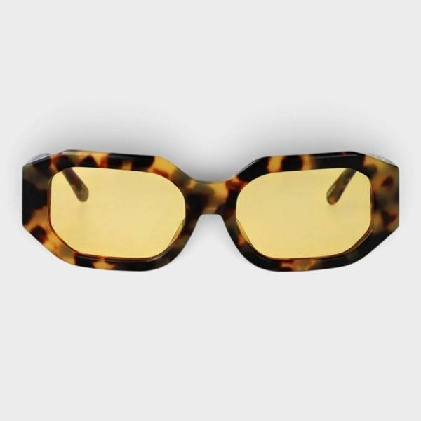 The Attico Linda Farrow Blake Octagonal Sunglasses Havana Brown Yellow