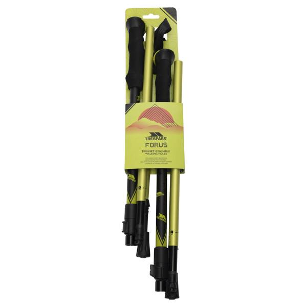 Trespass Forus Foldable Walking Pole Set - Fluorescent Green - 