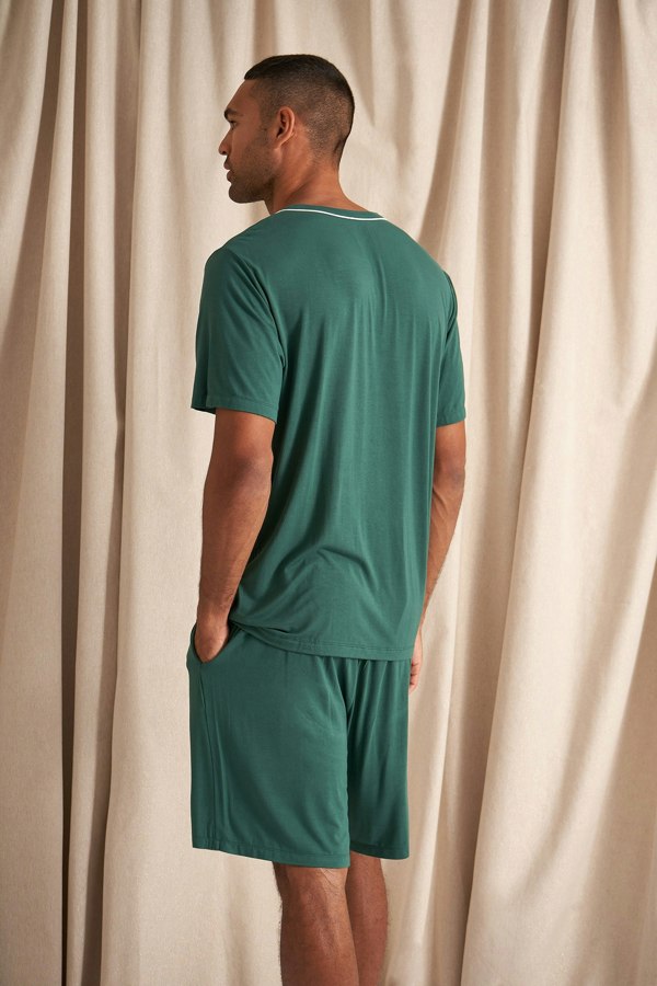Mister You Bamboo Short Pyjama Set in Green