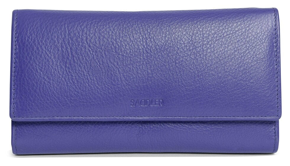 SADDLER Large Leather Multi-Section Purse "Grace" – Handmade by Saddler | RFID Protected & Gift Boxed - Ultra Violet