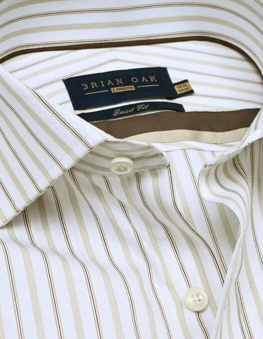 Men's Striped Twill Dress Shirt – Fawn