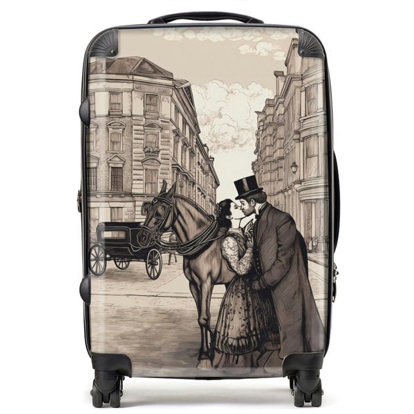 Warren Reed Victorian Lovers On A London Street Suitcase