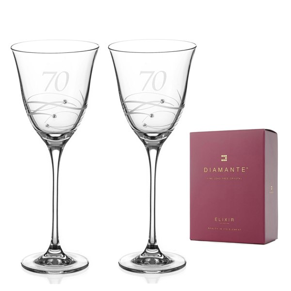 70th Birthday Wine glasses - Set of 2