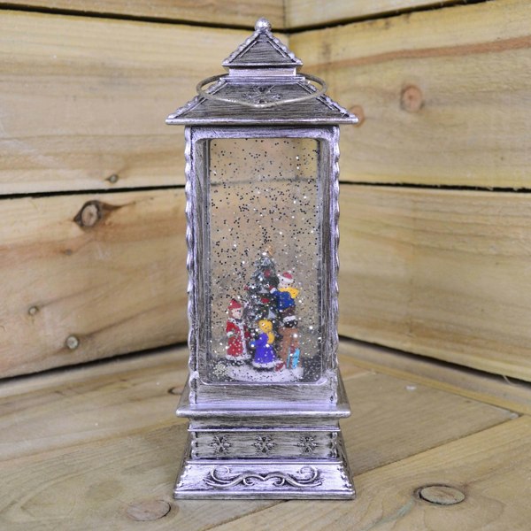 Samuel Alexander 27cm Glitter Water Spinner Lantern - Warm White LED - Christmas Tree