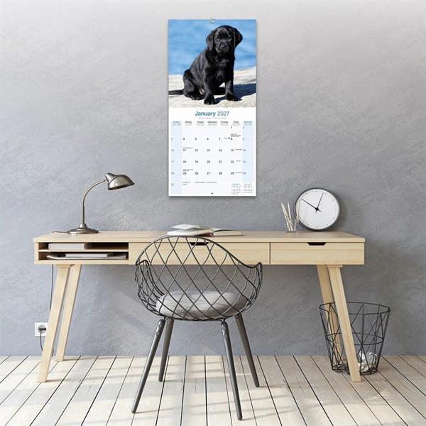 Black Labrador Retriever Puppies Calendar 2027, Wall Calendars, Month To View, Dogs, Gift