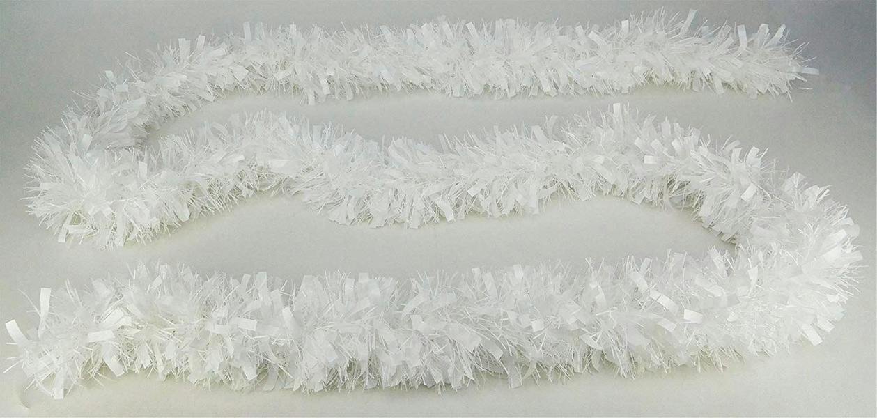1.8m White Christmas Tinsel Garland and 4 Pack PVC Decorative Display for Seasonal Styling image 3