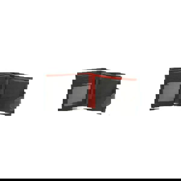 Eastern Counties Leather Unisex Adult Grayson Bi-Fold Leather Contrast Piping Wallet - Black/Red - 