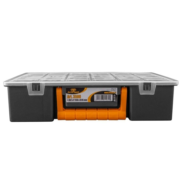 Berkfield Assortment Boxes 2 pcs with Removable Dividers 360x250x85 mm PP